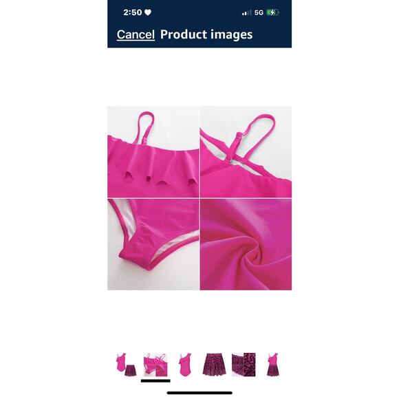 Girls One Piece Swimsuit with Skirt One Shoulder Ruffle Bathing Suit Size 14 - Picture 2 of 14